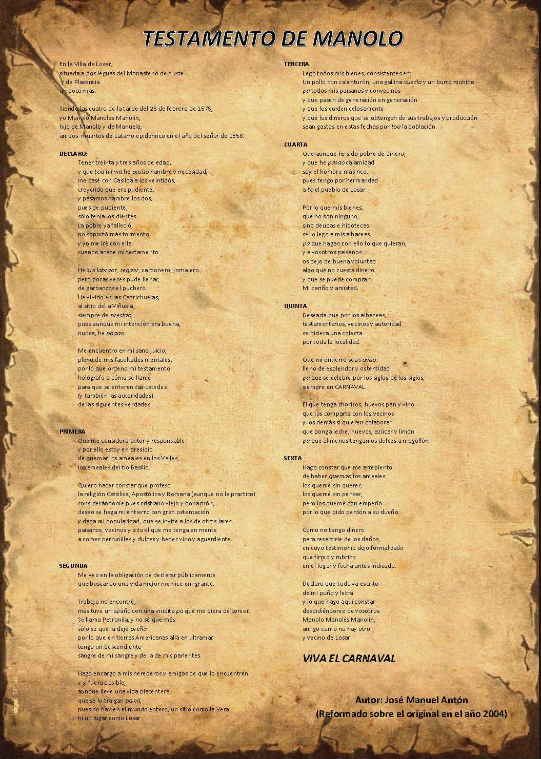 Testamento de Manolo
